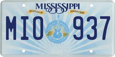 MS license plate MIO937
