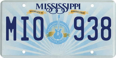 MS license plate MIO938