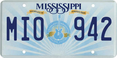 MS license plate MIO942