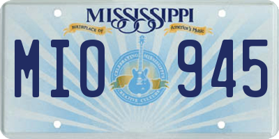 MS license plate MIO945