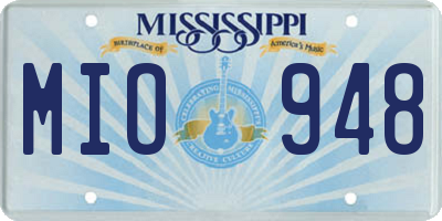 MS license plate MIO948