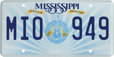 MS license plate MIO949