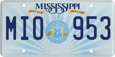 MS license plate MIO953