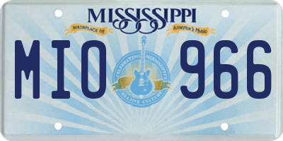MS license plate MIO966