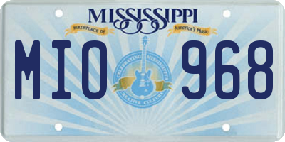 MS license plate MIO968