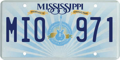 MS license plate MIO971