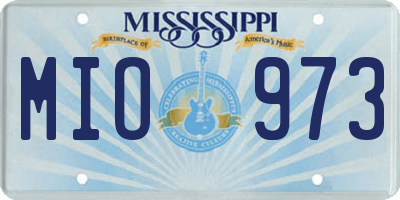 MS license plate MIO973