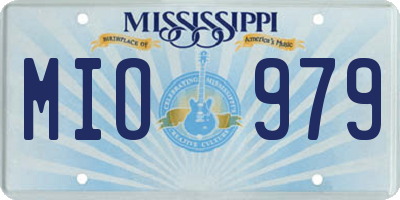 MS license plate MIO979