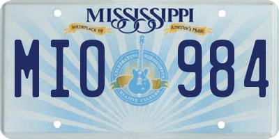 MS license plate MIO984