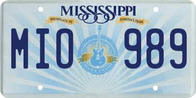 MS license plate MIO989