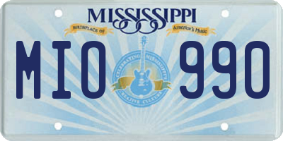 MS license plate MIO990