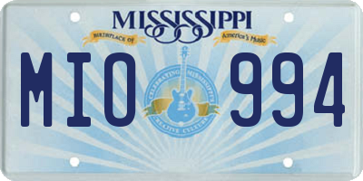 MS license plate MIO994