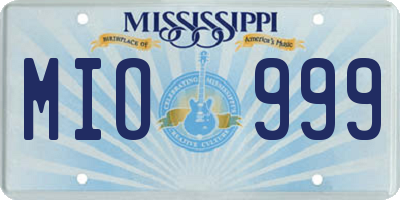 MS license plate MIO999