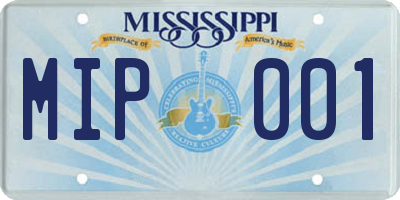 MS license plate MIP001