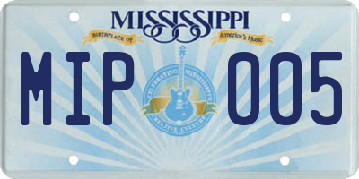 MS license plate MIP005