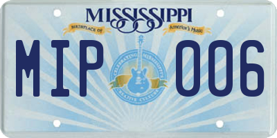MS license plate MIP006