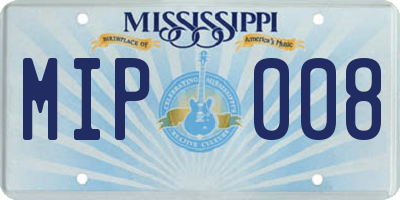 MS license plate MIP008