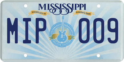 MS license plate MIP009