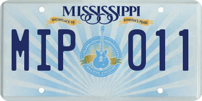 MS license plate MIP011