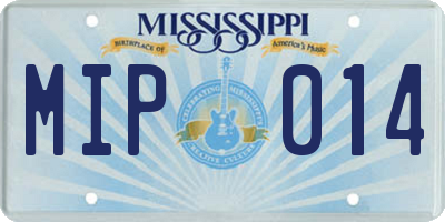MS license plate MIP014