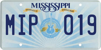 MS license plate MIP019