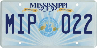 MS license plate MIP022