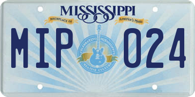 MS license plate MIP024