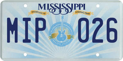 MS license plate MIP026