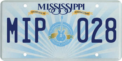 MS license plate MIP028