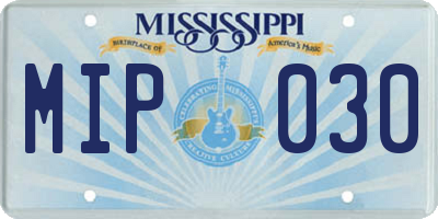 MS license plate MIP030
