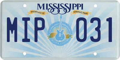 MS license plate MIP031