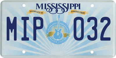 MS license plate MIP032