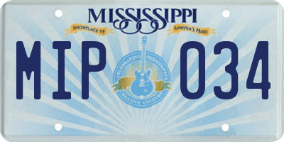 MS license plate MIP034
