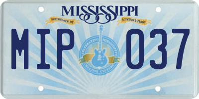 MS license plate MIP037