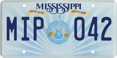 MS license plate MIP042