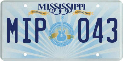 MS license plate MIP043