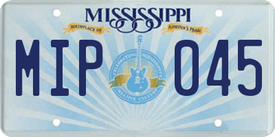MS license plate MIP045