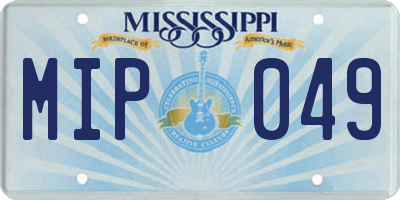 MS license plate MIP049