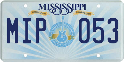 MS license plate MIP053