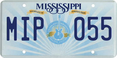 MS license plate MIP055