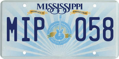 MS license plate MIP058