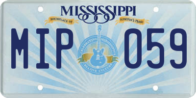 MS license plate MIP059