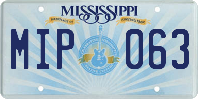 MS license plate MIP063