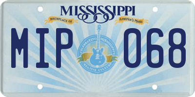 MS license plate MIP068