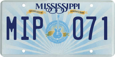 MS license plate MIP071