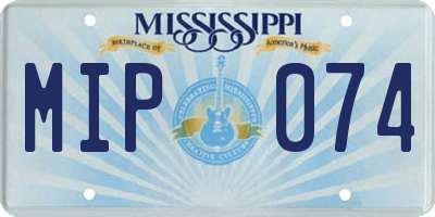 MS license plate MIP074