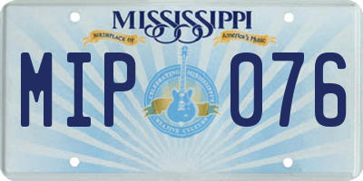 MS license plate MIP076