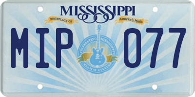 MS license plate MIP077