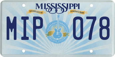 MS license plate MIP078