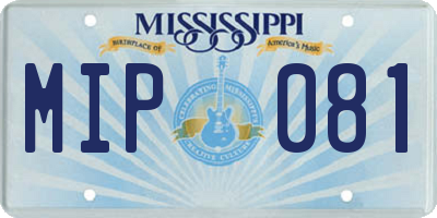MS license plate MIP081